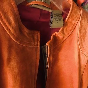 Brand new ladies size Large,  Orange suede jacket